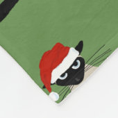 Siamese Santa Cat Pattern Kerstvakantie Kat Fleece Deken (Hoek)