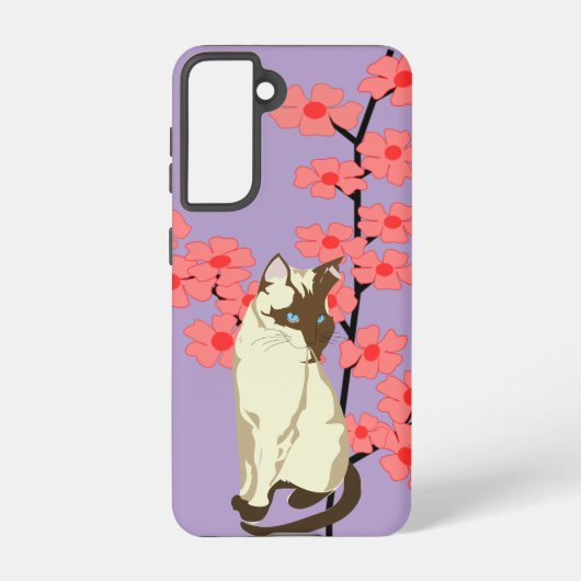 Siamese Serenity Cat – Purple Galaxy Case Samsung Galaxy Hoesje (Achterkant)