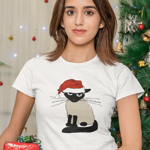 Siamese Sinterklaas - Grappige Kerst Kitty Kat T-shirt