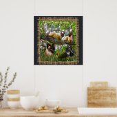 Siamese Sophie onze kat in haar tuin Poster (Keuken)