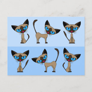 Siamese Times Three Briefkaart