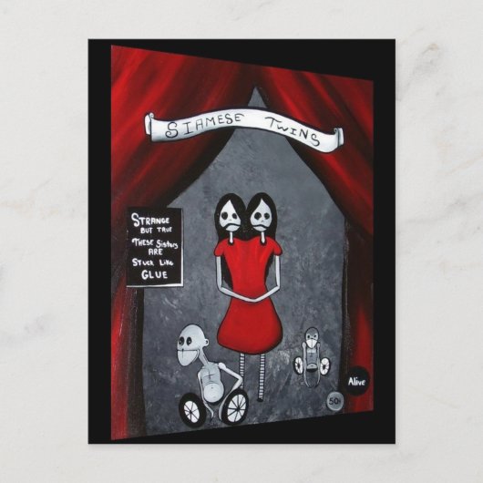 Siamese Twins Briefkaart (Voorkant)