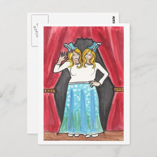 Siamese Twins cirque + spectacle latéral carte pos (Devant / Derrière)