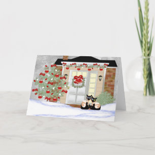Siamese Vrienden van Kerstmis Feestdagen Kaart