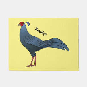 Siamese vuurhaan vogel cartoon illustratie deurmat