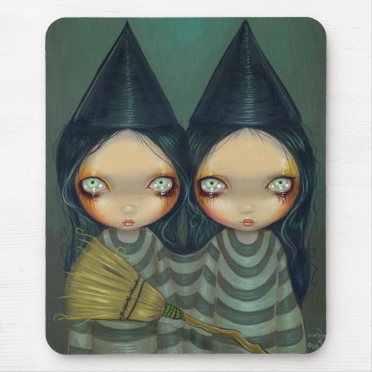 "Siamese Witch Twins" Mousepad Muismat (Voorkant)