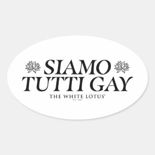 Siamo Tutti Gay - De witte lotus Ovale Sticker