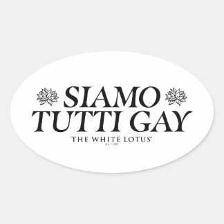 Siamo Tutti Gay - De witte lotus Ovale Sticker