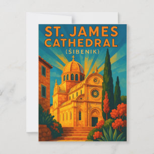 Šibenik Kroatië Vintage Reis Postkaart– St. Jacob Briefkaart