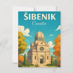 Šibenik Kroatië Vintage Travel PostCAR – St. James Briefkaart