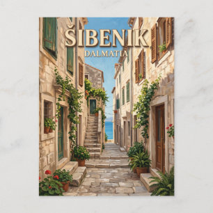Šibenik Oude Stad Steeg Kroatië Briefkaart