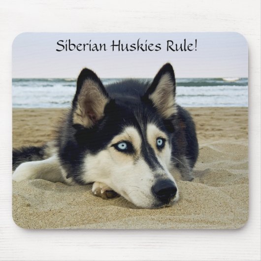 Siberian Huskies Rule Mousepad Muismat (Voorkant)
