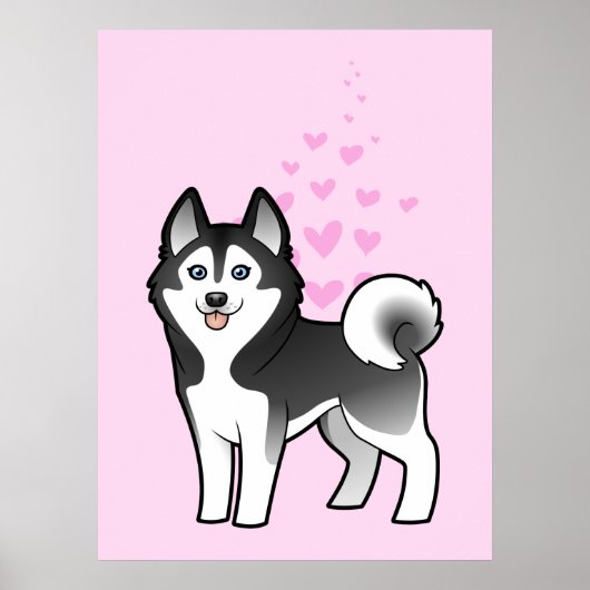 Siberian Husky / Alaskan Malamute Love Poster (Voorkant)