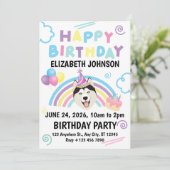 Siberian Husky Birthday Invitation in White (Debout devant)