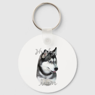 Siberian Husky (blk) mam 2 Sleutelhanger