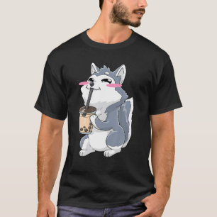 Siberian Husky Boba belle Tea Anime Kawaii Cute G T-shirt