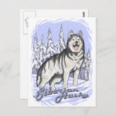 Siberian Husky Briefkaart (Voorkant / Achterkant)