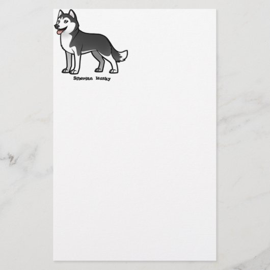 Siberian Husky Briefpapier (Voorkant)