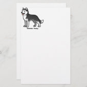 Siberian Husky Briefpapier (Voorkant / Achterkant)