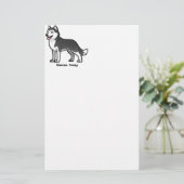 Siberian Husky Briefpapier (Staand voorkant)