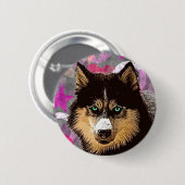 Siberian Husky Button (Voorkant /achterkant)
