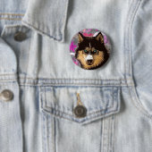 Siberian Husky Button (In situ)