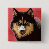 Siberian Husky Button (Voorkant)
