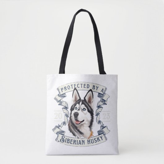 Siberian Husky Canvas tas (Voorkant)