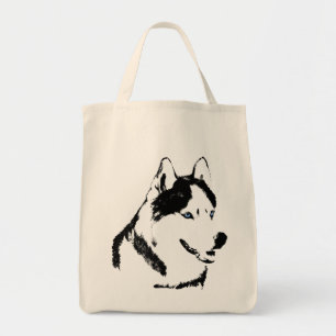 Siberian Husky Canvas tas Organic Husky Malamute B