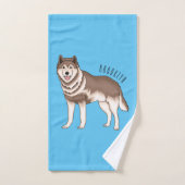 Siberian husky cartoon illustration (Serviette à main)