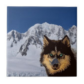 Siberian Husky Ceramic Tile Tegeltje (Voorkant)