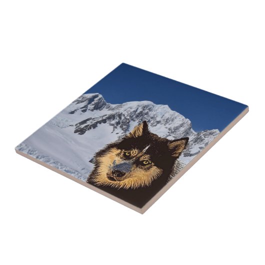 Siberian Husky Ceramic Tile Tegeltje (Zijkant)