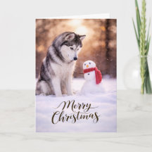 Siberian Husky Christmas Snowman
