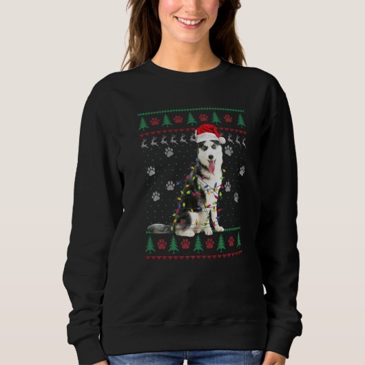 Siberian Husky Christmas Ugly Sweater  Dog  Xmas (Voorkant)