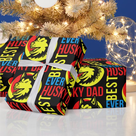 Siberian Husky Dad, Dog Dad, Hondenliefhebbers Gif Cadeaupapier (Feestdagen)