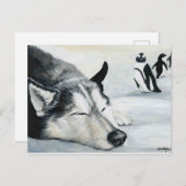 Siberian Husky Dog Art Briefkaart (Voorkant / Achterkant)
