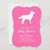 Siberian Husky Dog Baby shower Girl Pink Kaart (Voorkant)