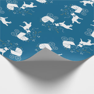 Siberian Husky Dog Baby shower Puppy Blue Boy Cadeaupapier