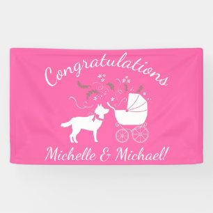 Siberian Husky Dog Baby shower Puppy Pink Girl Spandoek