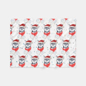 Siberian Husky Dog Breed Christmas Stars Fleece Deken (Voorkant (Horizontaal))