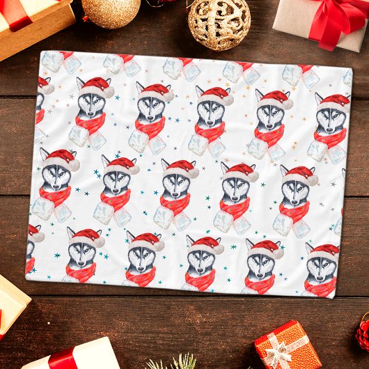 Siberian Husky Dog Breed Christmas Stars Fleece Deken