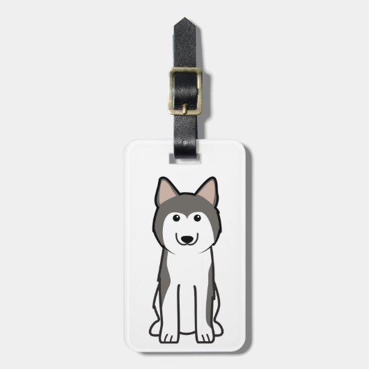 Siberian Husky Dog Cartoon Bagagelabel (Voorkant verticaal)