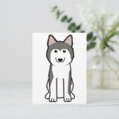 Siberian Husky Dog Cartoon Briefkaart (Staand voorkant)