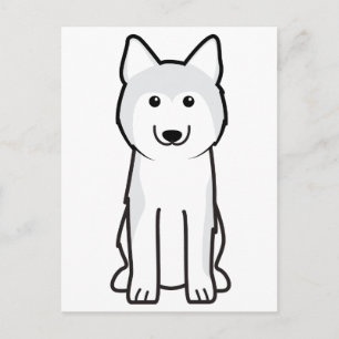 Siberian Husky Dog Cartoon Briefkaart