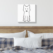 Siberian Husky Dog Cartoon Canvas Afdruk (Insitu (Slaapkamer))