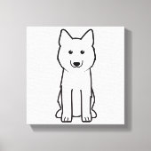 Siberian Husky Dog Cartoon Canvas Afdruk (Voorkant)