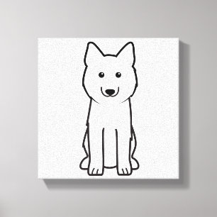 Siberian Husky Dog Cartoon Canvas Afdruk