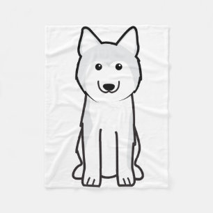 Siberian Husky Dog Cartoon Fleece Deken