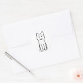 Siberian Husky Dog Cartoon Ronde Sticker (Envelop)