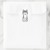 Siberian Husky Dog Cartoon Ronde Sticker (Tas)